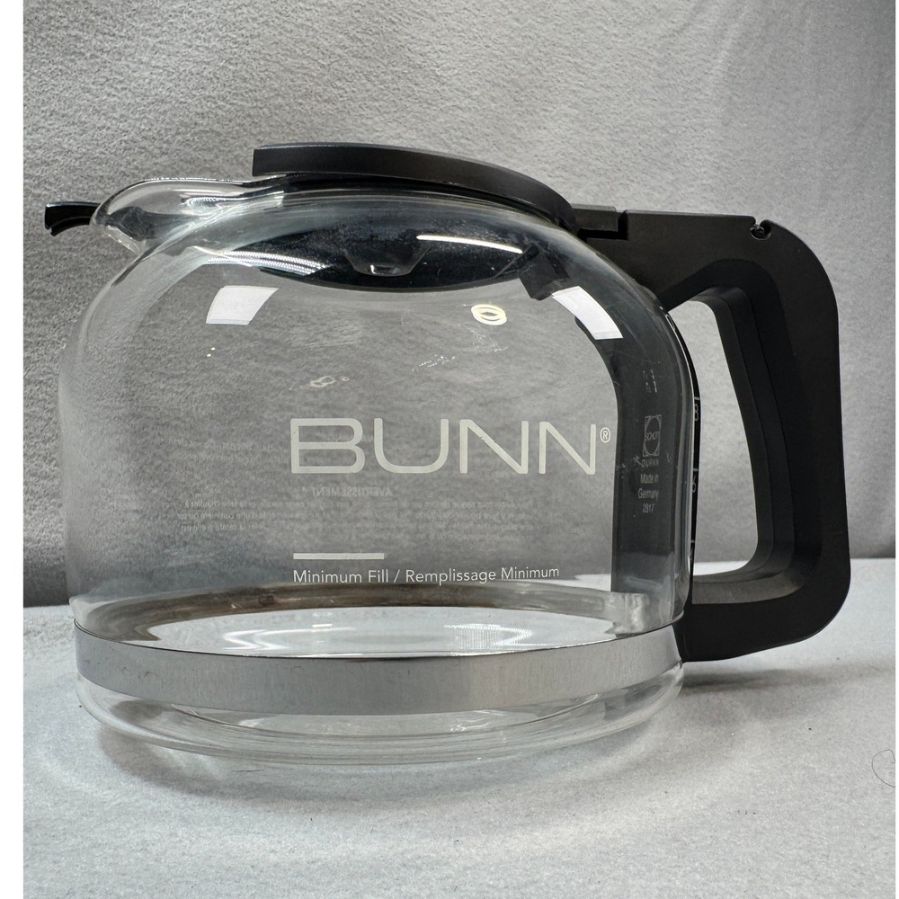 BUNN Coffee Carafe 10 Cup Clear Glass Black Handle Replacement Pot OEM